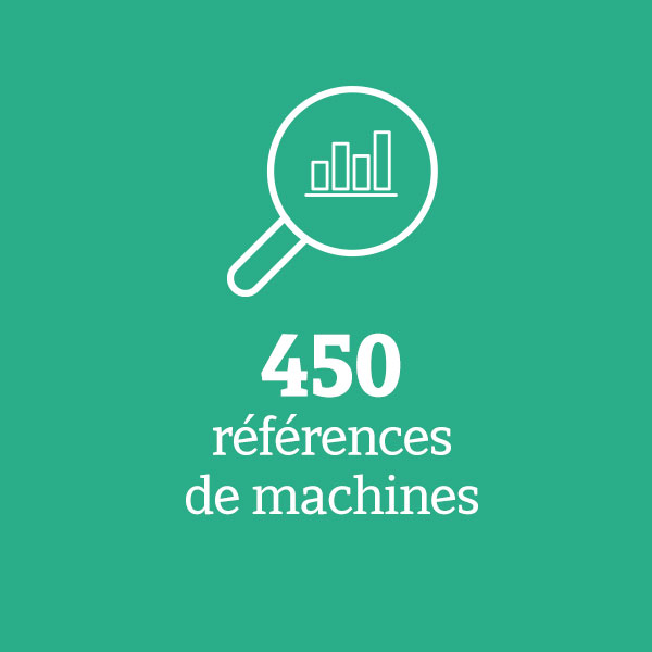 450 références de machines