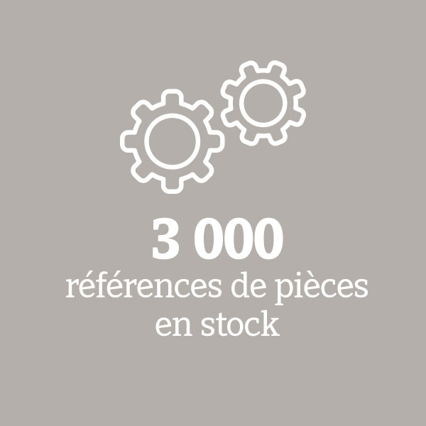 3000 références de pièces en stock